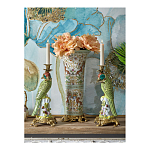 Ваза высокая из фарфора на бронзовом основании Turquoise Blooming Garden варинант исполнения - 10 | Loft Concept в Рязани