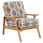 Кресло с каркасом из массива дуба Deniaud Oak Rhombus Beige Armchair варинант исполнения - 1 | Loft Concept в Рязани