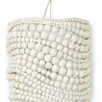 Настенный бра декорированный деревянными белыми круглыми бусинами White Wooden Beads Wall Lamp варинант исполнения - 2 | Loft Concept в Рязани