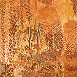 Обои ручная роспись в стиле Арт-деко Hippolyta’s Forest Colourway 263 on Deep Rich Gold gilded paper варинант исполнения - 3 | Loft Concept в Рязани