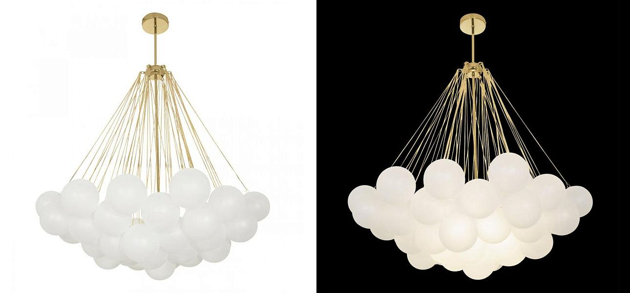 Люстра Белые Шары Apparatus Studio CLOUD Gold диаметр 100 см Люстра Белые Шары Apparatus Studio CLOUD Gold диаметр 100 см - Loft-Concept в Рязани