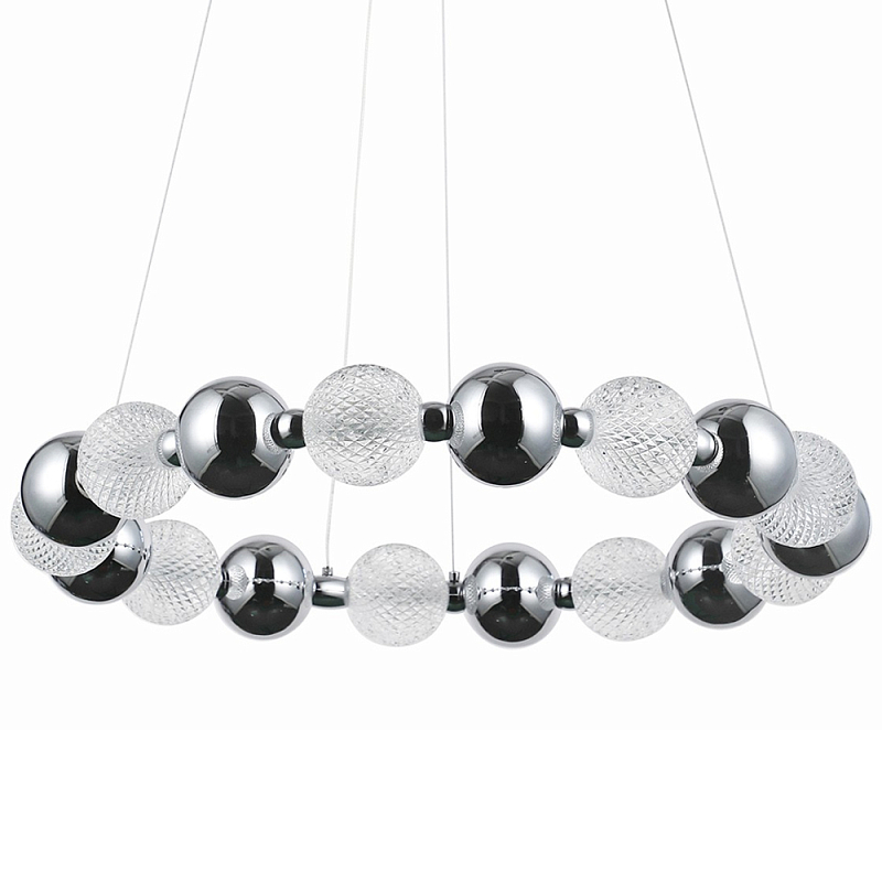 Светодиодная кольцевая люстра Crystal Globule Chrome Chandelier Хром Прозрачный Светодиодная кольцевая люстра Crystal Globule Chrome Chandelier Хром Прозрачный в Рязани | Loft Concept