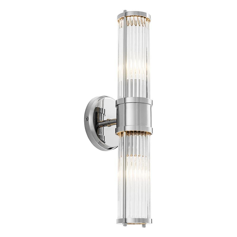 Бра Wall Lamp Claridges Double Nickel Никель Прозрачное Стекло Бра Wall Lamp Claridges Double Nickel Никель Прозрачное Стекло в Рязани | Loft Concept