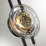 Бра черного цвета с круглым прозрачным стеклянным плафоном Virelia  варинант исполнения - 4 | Loft Concept в Рязани