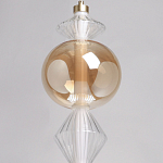 Подвесной светильник с вертикальной композицией из прозрачных и янтарных стеклянных шаров и ромбов Gabriel Scott Luna варинант исполнения - 16 | Loft Concept в Рязани