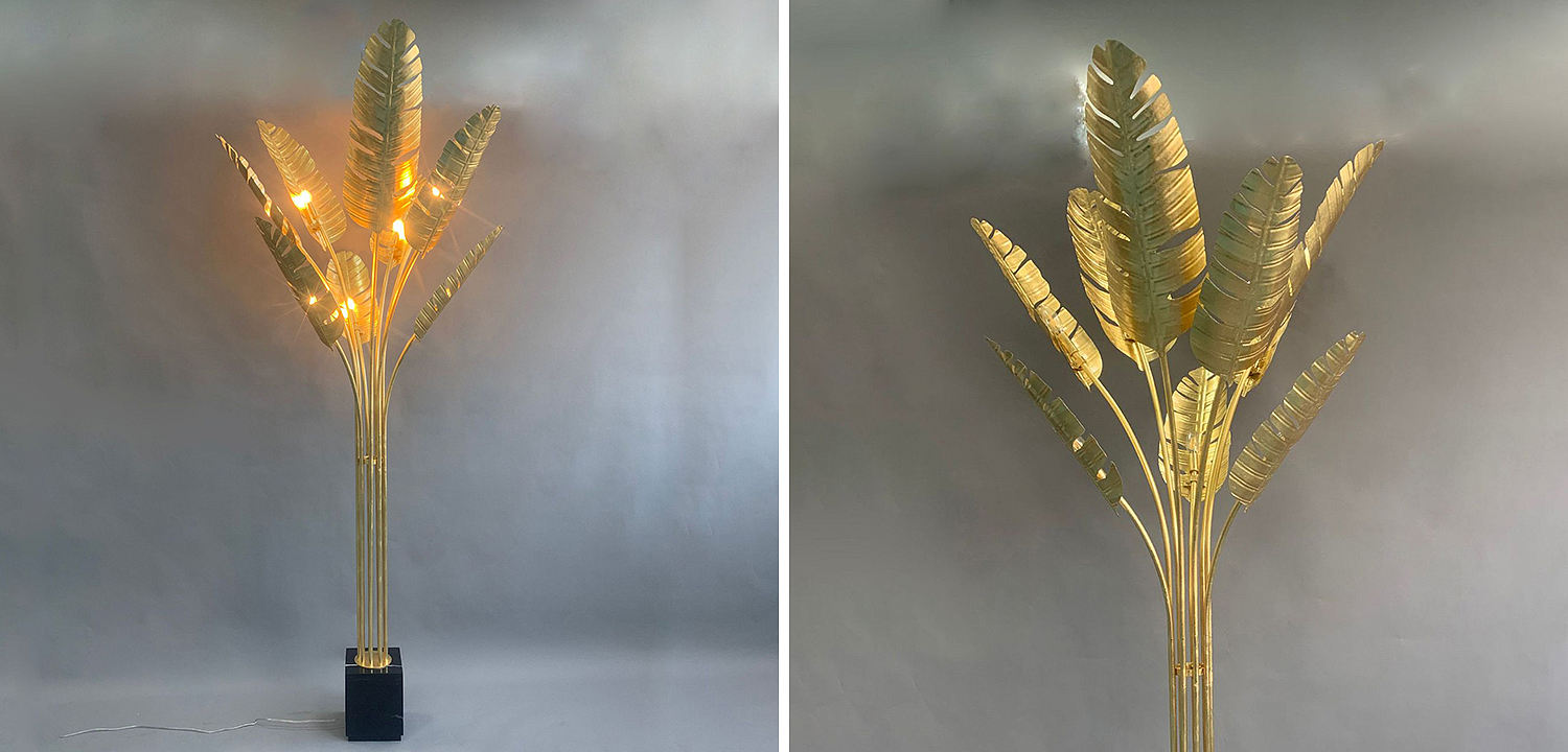 Торшер Gold Palm Leaves Floor Lamp Торшер Gold Palm Leaves Floor Lamp - Loft-Concept в Рязани