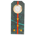 Часы погон ВС подарочные настольные из натурального камня Змеевик Military Clock варинант исполнения - 10 | Loft Concept в Рязани