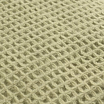 Плед из шерсти зеленого цвета с бахромой Waffle Comfort варинант исполнения - 2 | Loft Concept в Рязани