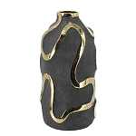 Ваза с золотыми акцентными полосами на черном матовом фоне Accent Tape варинант исполнения - 2 | Loft Concept в Рязани