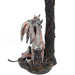 Настольная лампа с абажуром Дракон Silver Red Dragon Коричневый абажур варинант исполнения - 3 | Loft Concept в Рязани