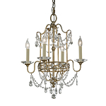 Люстра подвеная с 4-мя лампами и стеклянными подвесками в классическом стиле Feiss варинант исполнения - 1 | Loft Concept в Рязани
