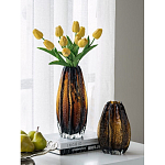 Ваза стеклянная янтарного цвета с текстурированным силуэтом Carambola варинант исполнения - 5 | Loft Concept в Рязани