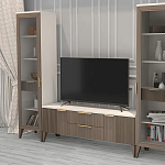 Витрина левая 1-дверная с ящиком и 5-ю белыми полками Harper Line варинант исполнения - 2 | Loft Concept в Рязани