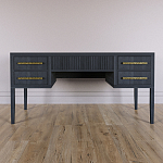 Большой Рабочий стол Primo с 5 выдвижными ящиками Черный дуб варинант исполнения - 1 | Loft Concept в Рязани