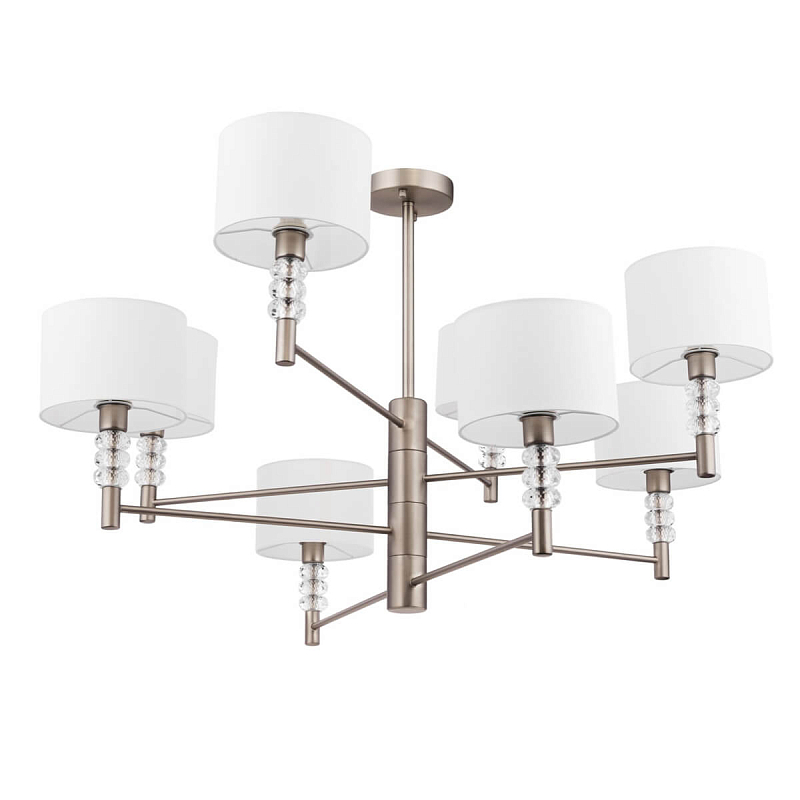 Люстра Cornaro Chandelier 8 Никель Белый Люстра Cornaro Chandelier 8 Никель Белый в Рязани | Loft Concept