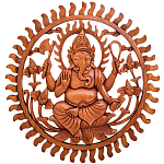 Панно из дерева круглое Ганеша Panel With Animals варинант исполнения - 1 | Loft Concept в Рязани