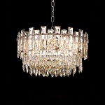 Круглая люстра с хрустальными подвесками на серебряном каркасе Gorgeous Crystal Light варинант исполнения - 8 | Loft Concept в Рязани