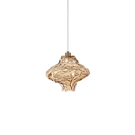 Подвесной светильник с плафоном из фактурного светло-янтарного стекла Light Ensemble варинант исполнения - 2 | Loft Concept в Рязани