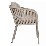 Стул серо-бежевый с декоративным плетением на спинке и подлокотниках Chair Weave варинант исполнения - 2 | Loft Concept в Рязани