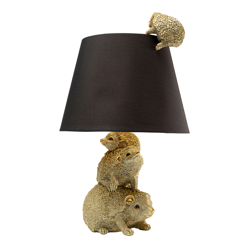 Настольная лампа для детской комнаты Ежики Черный Золотой в Рязани | Loft Concept 