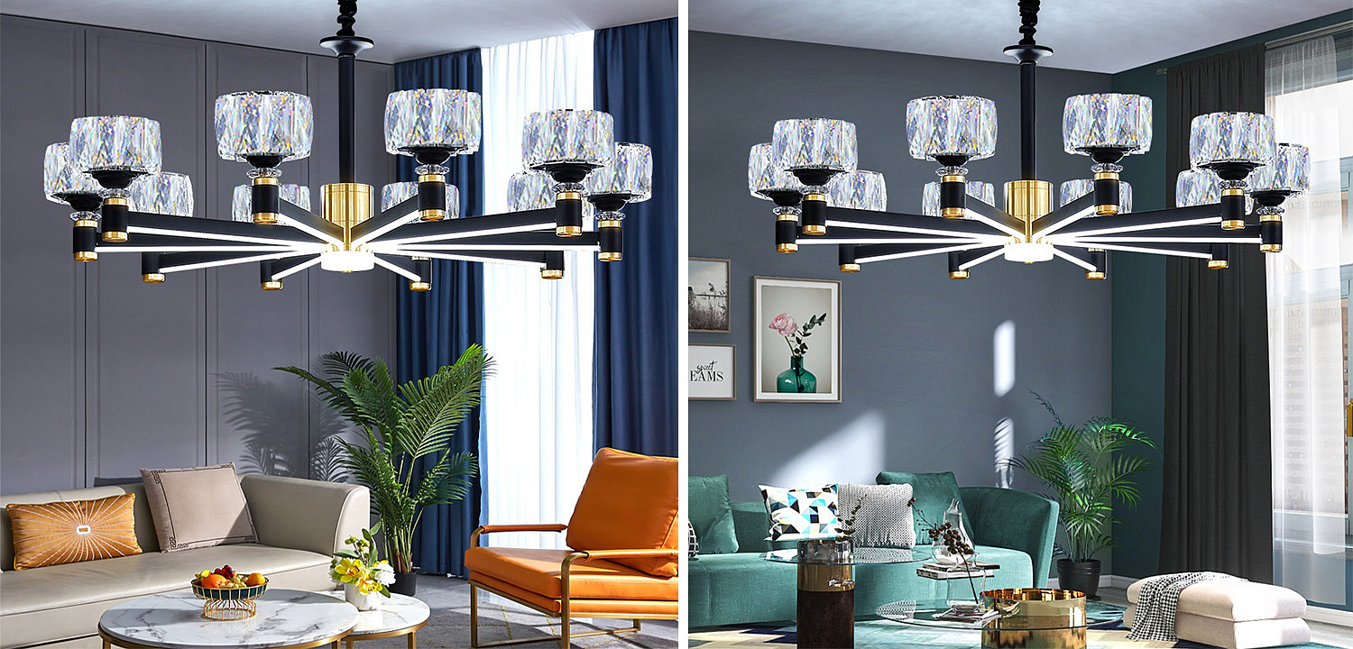 Дизайнерская Люстра 10 хрустальных плафонов Crystal Shades Chandelier Дизайнерская Люстра 10 хрустальных плафонов Crystal Shades Chandelier - Loft-Concept в Рязани