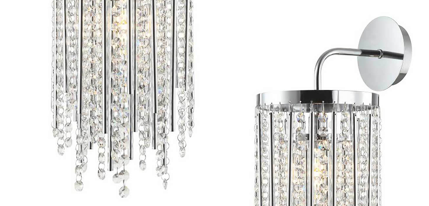 Бра Crystal Wind Chimes Chrome Wall Lamp Бра Crystal Wind Chimes Chrome Wall Lamp - Loft-Concept в Рязани