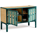 Комод для посуды из ротанга Felice Rattan Green варинант исполнения - 3 | Loft Concept в Рязани