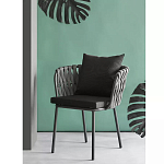 Стул мягкий с декором в виде плетеных лент на спинке и подлокотниках Semicircular Chair Decorated with Ribbons варинант исполнения - 1 | Loft Concept в Рязани