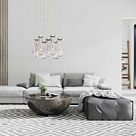 Люстра с 7-ю прозрачными плафонами из стекла в форме капли на круглом потолочном основании цвета хром Lucid Rain  варинант исполнения - 11 | Loft Concept в Рязани