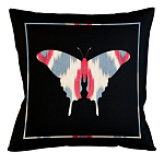 Подушка декоративная бабочка с узором красного и серого цвета Ikat Pattern варинант исполнения - 1 | Loft Concept в Рязани