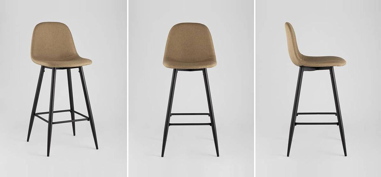 Барный Стул Archie Chair Бежевая Рогожка Барный Стул Archie Chair Бежевая Рогожка - Loft-Concept в Рязани