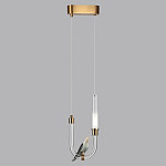 Подвесной светильник с декоративной фигуркой птицы на прозрачной изогнутой трубке Ganthea варинант исполнения - 4 | Loft Concept в Рязани