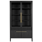 Витрина Primo со стеклянными фасадами и буфетом шпон Черный дуб варинант исполнения - 1 | Loft Concept в Рязани