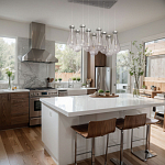 Люстра с 9-ю прозрачными плафонами из стекла в форме капли на прямоугольном потолочном основании цвета хром Lucid Rain  варинант исполнения - 11 | Loft Concept в Рязани