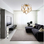 Потолочный светильник светодиодный с золотистым каркасом Ring of Fire варинант исполнения - 1 | Loft Concept в Рязани