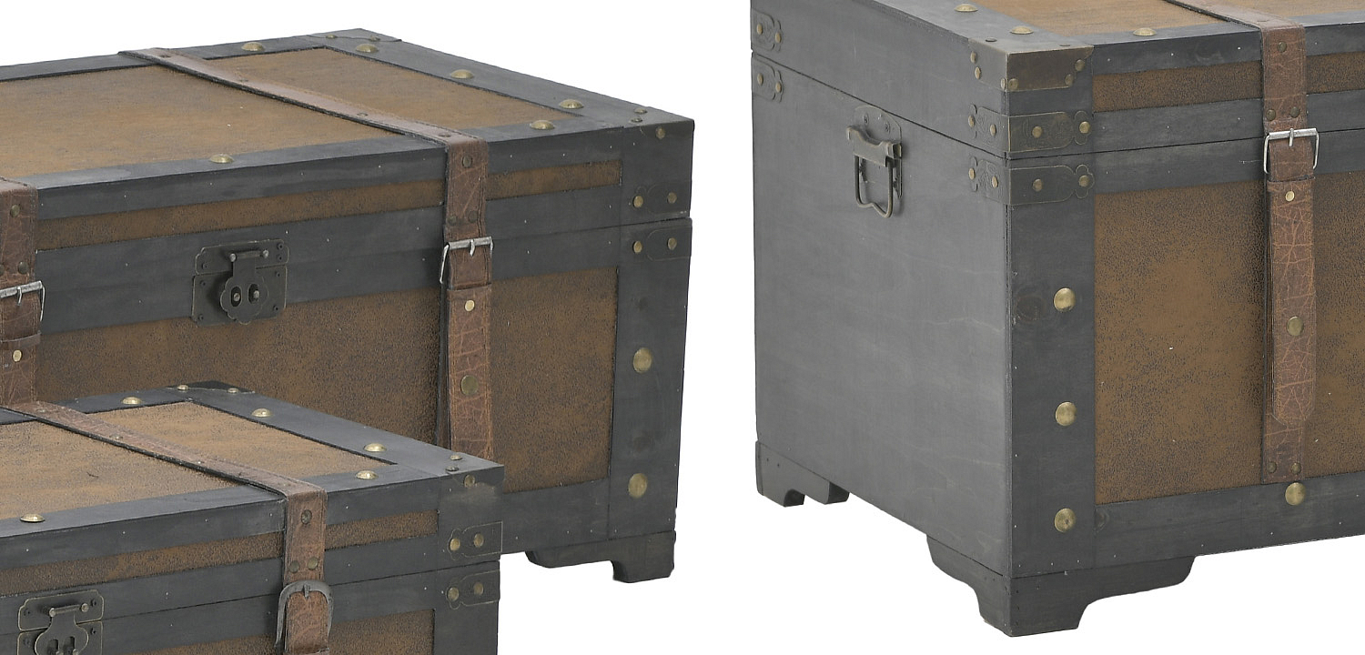 Деревянные сундуки набор из 3-х штук Dark Wood Chest Деревянные сундуки набор из 3-х штук Dark Wood Chest - Loft-Concept в Рязани