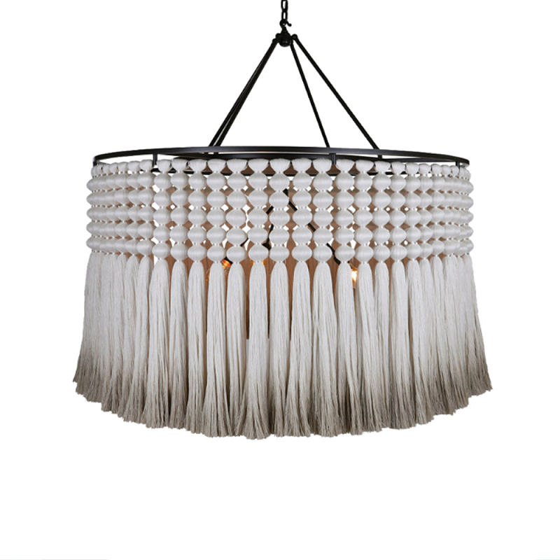 Люстра серая плетеная с кисточками Boho Tassel Chandelier Серый Темная бронза Люстра серая плетеная с кисточками Boho Tassel Chandelier Серый Темная бронза в Рязани | Loft Concept