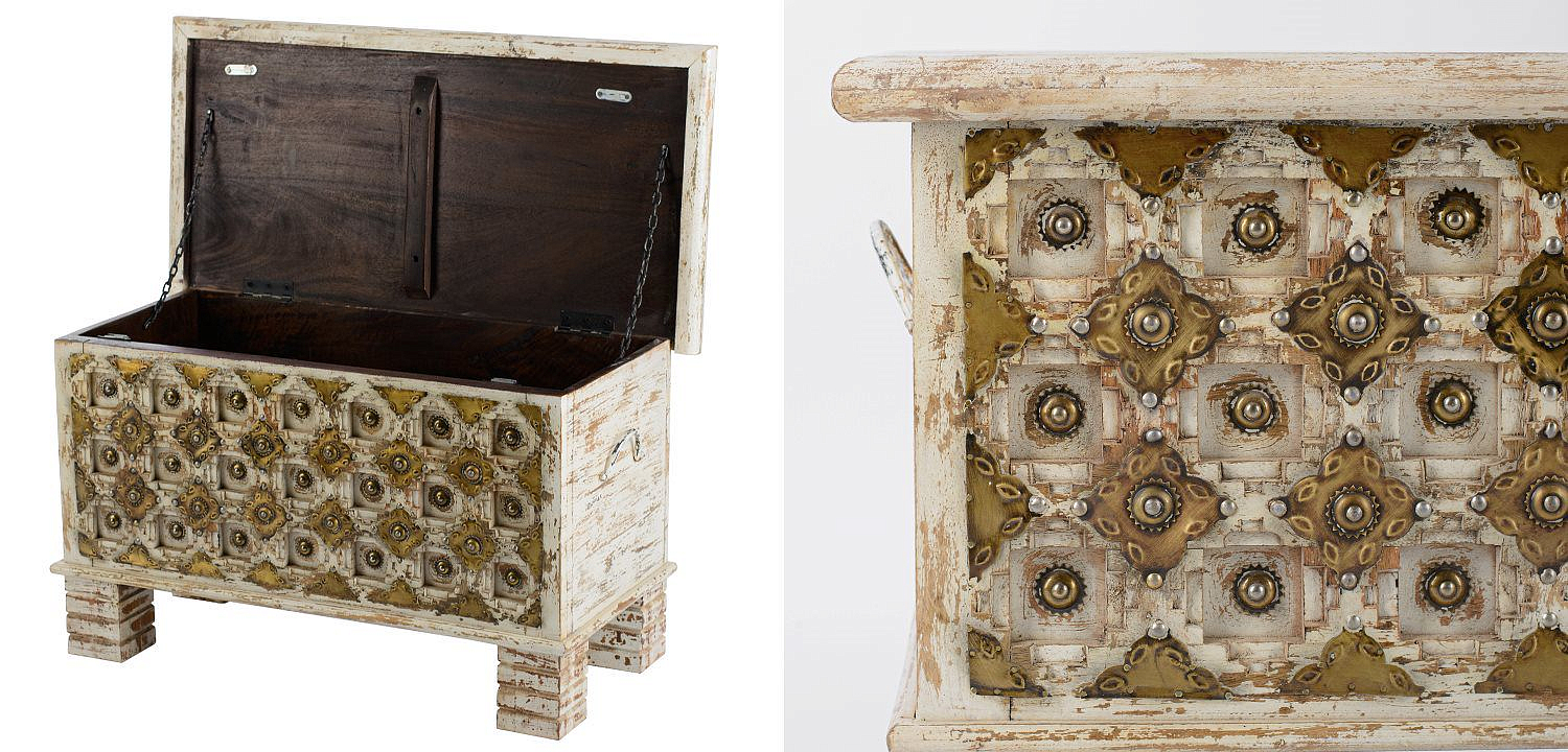Сундук Antique Indian chest with pearls Сундук Antique Indian chest with pearls - Loft-Concept в Рязани