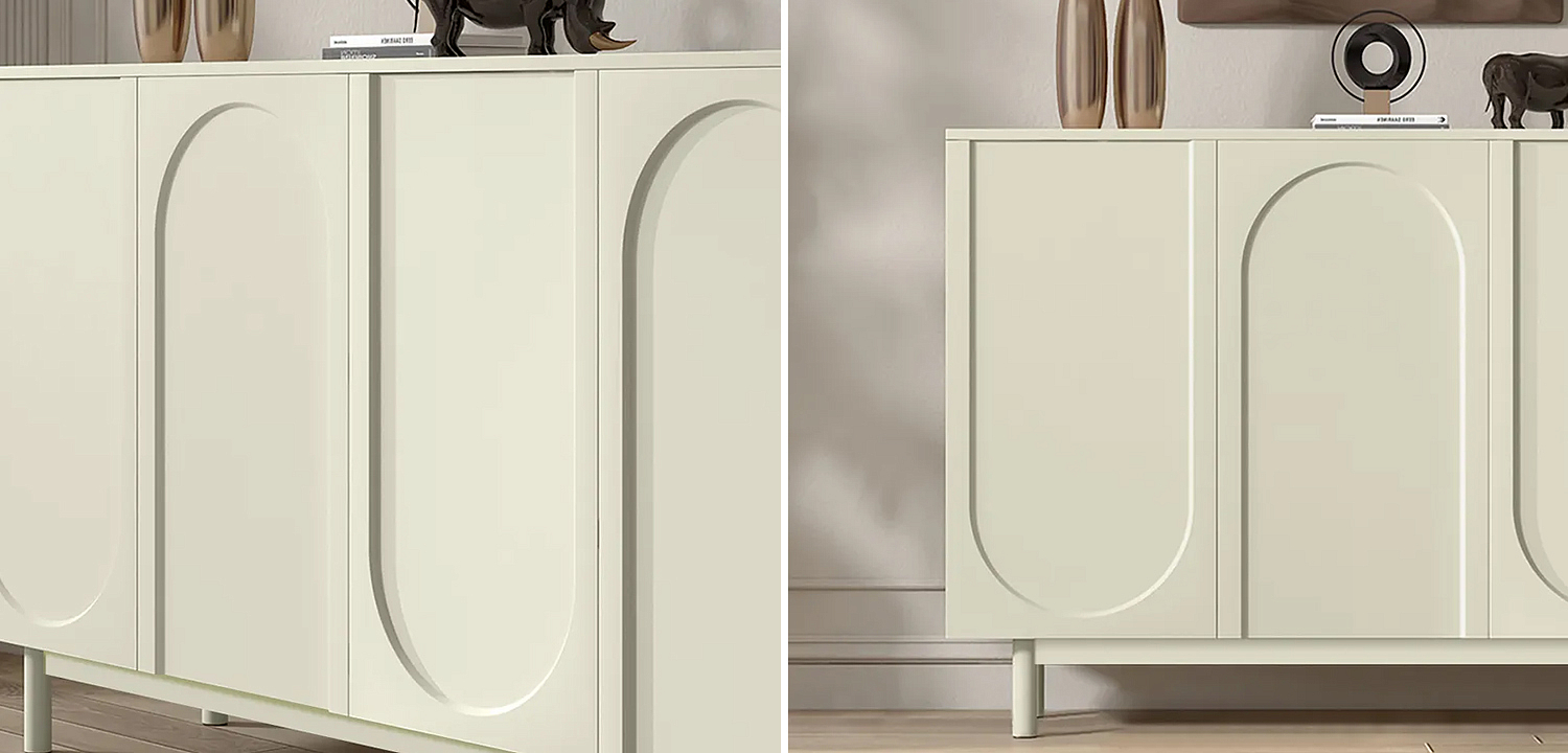 Комод White Arch Sideboard Buffet with 4 Doors Carved Credenza Комод White Arch Sideboard Buffet with 4 Doors Carved Credenza - Loft-Concept в Рязани