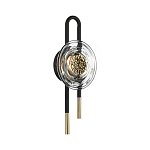 Бра черного цвета с круглым прозрачным стеклянным плафоном Virelia  варинант исполнения - 3 | Loft Concept в Рязани