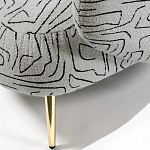 Кресло мягкое с принтом на золотистых ножках Onlooker варинант исполнения - 2 | Loft Concept в Рязани