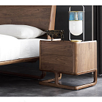 Прикроватный деревянный столик с 2-мя ящиками Moon Walnut Furniture варинант исполнения - 2 | Loft Concept в Рязани