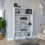 Стеллаж прямой белый с 5-ю открытыми полками NORFOLK BOOKCASE WHITE варинант исполнения - 1 | Loft Concept в Рязани
