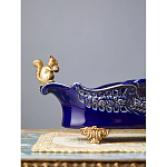 Чаша темно-синего цвета из фарфора с бронзовыми фигурками белок Eden Garden porcelain and bronze варинант исполнения - 2 | Loft Concept в Рязани