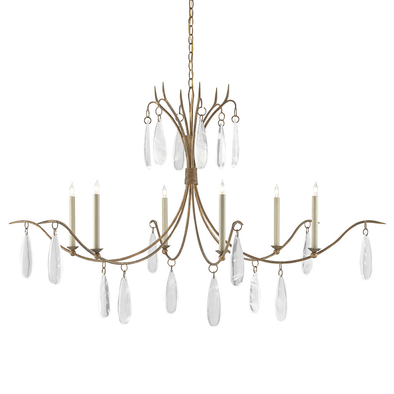 Люстра с прозрачными каплевидными подвесками Elegant Thin Chandelier Золотой Прозрачный Люстра с прозрачными каплевидными подвесками Elegant Thin Chandelier Золотой Прозрачный в Рязани | Loft Concept