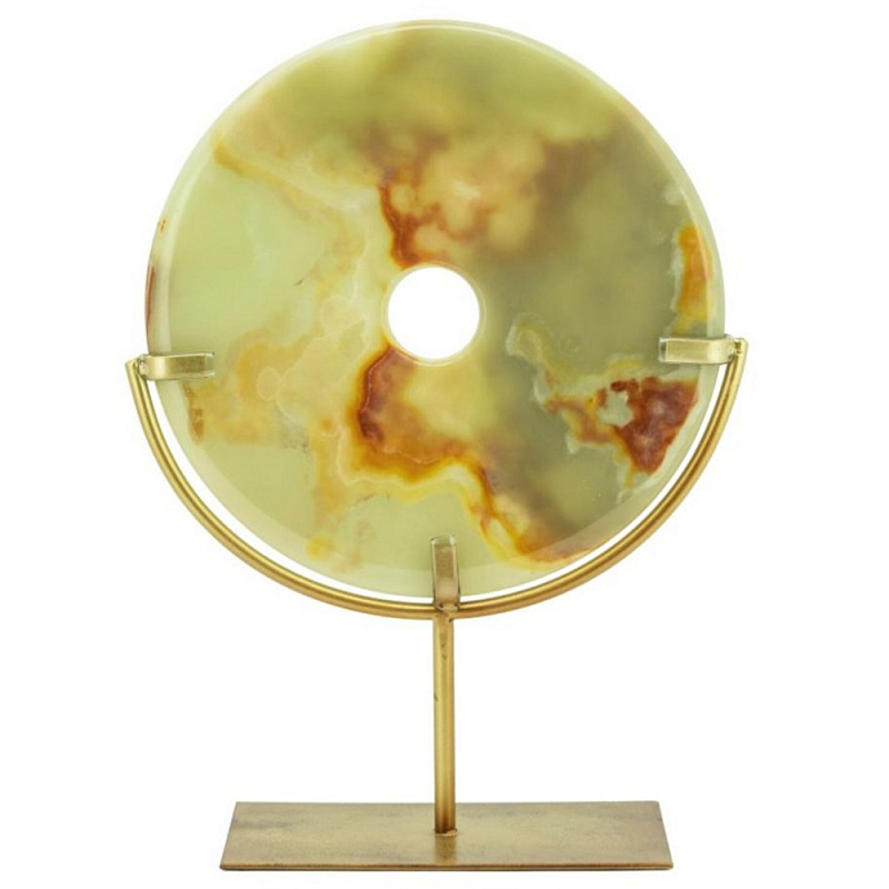 Статуэтка Disk Jade Stand Small Золотой Зеленый Статуэтка Disk Jade Stand Small Золотой Зеленый в Рязани | Loft Concept