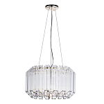 Люстра подвесная круглая с прозрачными хрустальными трубками и золотистым каркасом Диаметр 44 см Hexagon Tube Light варинант исполнения - 1 | Loft Concept в Рязани