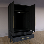 Шкаф платяной Primo с выдвижными ящиками шпон Светлый дуб варинант исполнения - 4 | Loft Concept в Рязани