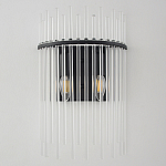 Бра со стеклянными прозрачными трубками и черным металлическим каркасом Nembus варинант исполнения - 1 | Loft Concept в Рязани