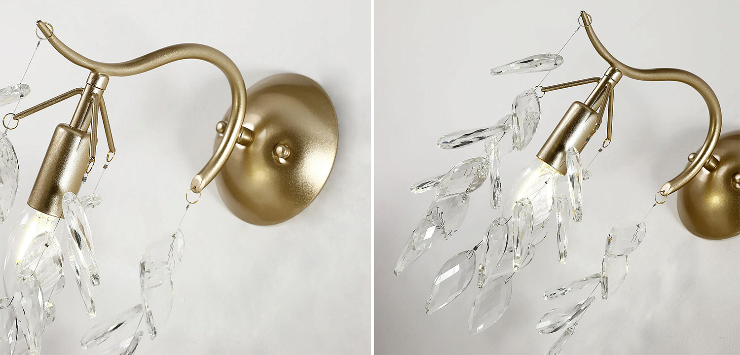 Бра Hanging Crystal Leaves Wall Lamp Бра Hanging Crystal Leaves Wall Lamp - Loft-Concept в Рязани